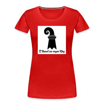 Basel am Rhein - Frauen Premium Bio T-Shirt - Rot - Vorne - Mia (176cm)