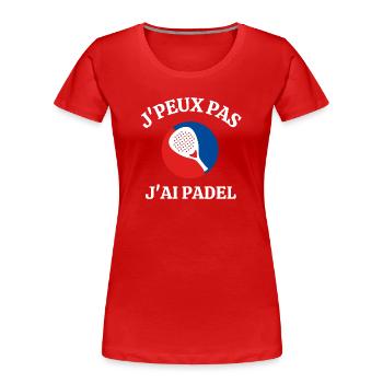 padel, fan de padel, joeur de padel - T-shirt bio Premium Femme - rouge - Devant - Mia (176cm)