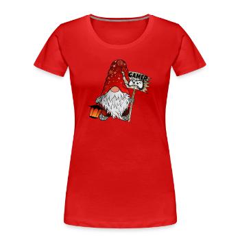 Gamer Wichtel Christmas Gnom - Frauen Premium Bio T-Shirt - Rot - Vorne - Mia (176cm)