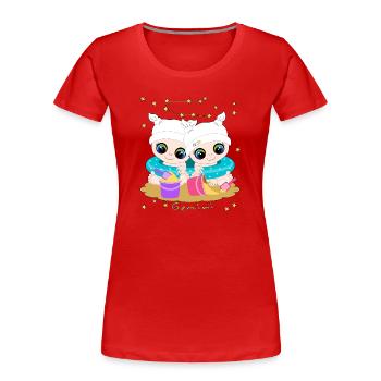 sternzeichen_gemini - T-shirt bio Premium Femme - rouge - Devant - Mia (176cm)