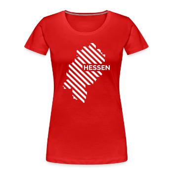 Hessen Karte - Frauen Premium Bio T-Shirt - Rot - Vorne - Mia (176cm)