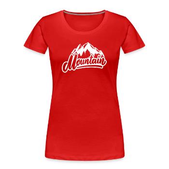 Skifahren, Skifahren, Skifahren - Frauen Premium Bio T-Shirt - Rot - Vorne - Mia (176cm)