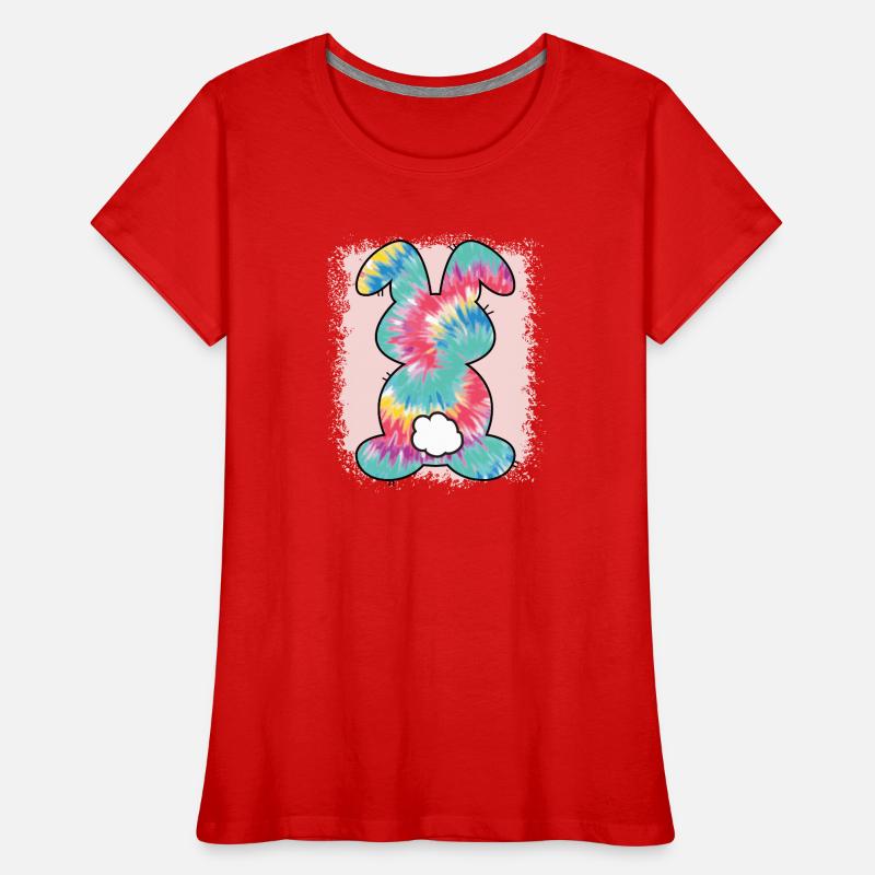 Tie Dye Rabbit Bleached Easter Women's Premium Organic T-Shirt