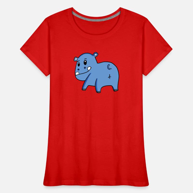 Nilpferd von hinten - Nilpferd Hintern - Nilpferd Frauen Premium Bio T-Shirt