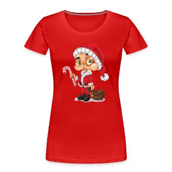 Weihnachtsmann Nikolaus Santa - Frauen Premium Bio T-Shirt - Rot - Vorne - Mia (176cm)