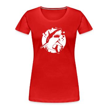Hai - Frauen Premium Bio T-Shirt - Rot - Vorne - Mia (176cm)