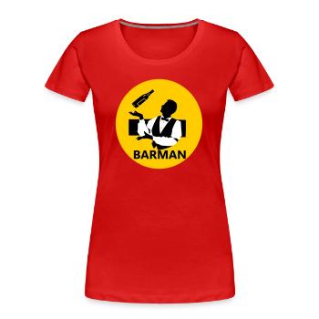 Barman - T-shirt bio Premium Femme - rouge - Devant - Mia (176cm)
