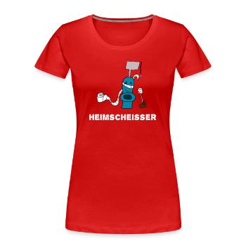 Heimscheisser WC Klo - Frauen Premium Bio T-Shirt - Rot - Vorne - Mia (176cm)