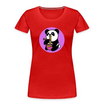 Panda Manga Anime Comic Culture Pop Japonais - T-shirt bio Premium Femme - rouge - Devant - Mia (176cm)