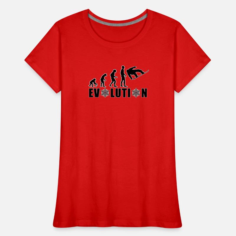 EVOLUTION SNOWBOARD Schnee Winter Geschenk Frauen Premium Bio T-Shirt