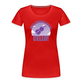 Cello Instrument Musikerin Cellonistin Geschenk - Frauen Premium Bio T-Shirt - Rot - Vorne - Mia (176cm)
