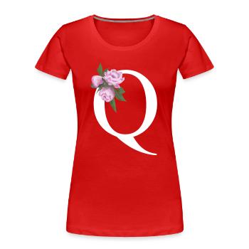 Q - Frauen Premium Bio T-Shirt - Rot - Vorne - Mia (176cm)