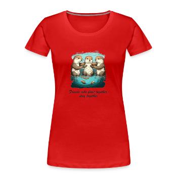 Friends who float together stay together - Women's Premium Organic T-Shirt - red - Front - Mia (176cm)