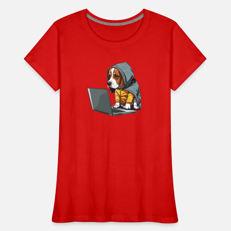 Chien codeur T-shirt bio Premium Femme