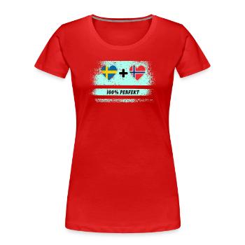 Norvège et Suède 100% Parfait / Cadeau - T-shirt bio Premium Femme - rouge - Devant - Mia (176cm)