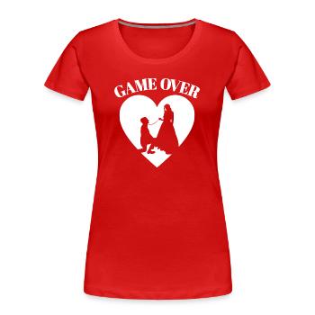 Game Over Funny Bachelor Party Wedding - Women's Premium Organic T-Shirt - red - Front - Mia (176cm)