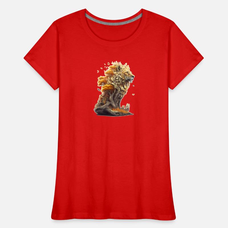 Lion avec des éléments de savane, conception de lion T-shirt bio Premium Femme