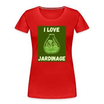 SPRING. GARDENING. RETIREMENT. SPRING. GARDEN. - Women's Premium Organic T-Shirt - red - Front - Mia (176cm)