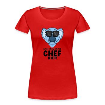 Cooler Koalabär Chef Spruch - Frauen Premium Bio T-Shirt - Rot - Vorne - Mia (176cm)