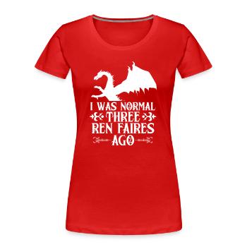 Marché médiéval - T-shirt bio Premium Femme - rouge - Devant - Mia (176cm)