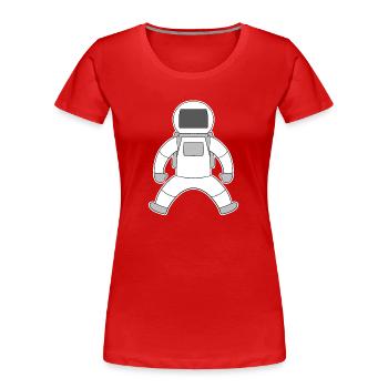 Astronaut motif - Women's Premium Organic T-Shirt - red - Front - Mia (176cm)