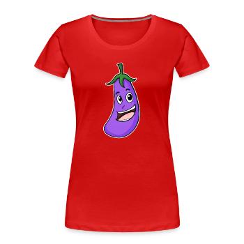 Aubergine Motiv - Frauen Premium Bio T-Shirt - Rot - Vorne - Mia (176cm)