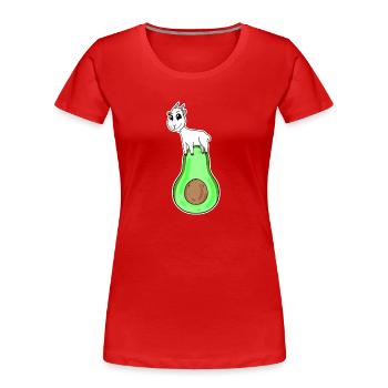 Ziegenbock auf Avocado - Frauen Premium Bio T-Shirt - Rot - Vorne - Mia (176cm)