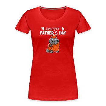 Vatertag - erster Vatertag Geschenk - Frauen Premium Bio T-Shirt - Rot - Vorne - Mia (176cm)