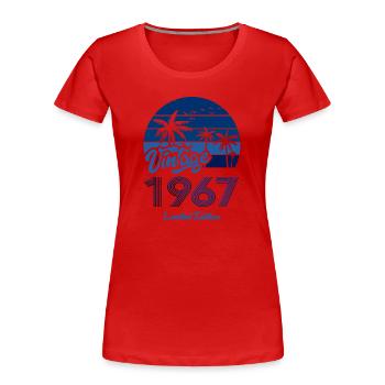 Vintage Année 1967 Edition Limitée Bleu - T-shirt bio Premium Femme - rouge - Devant - Mia (176cm)