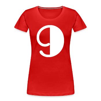 9 JAHRE. 9. JAHRESTAG. GEBURTSTAG 9 JAHRE. 9 - Frauen Premium Bio T-Shirt - Rot - Vorne - Mia (176cm)