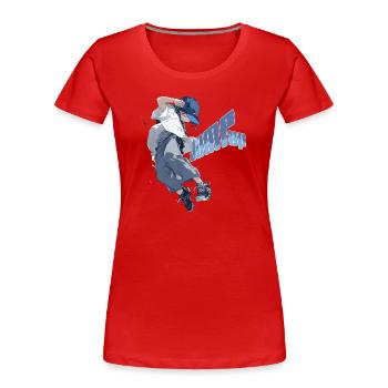 Anime Jump Parkour Streetstyle Sport - T-shirt bio Premium Femme - rouge - Devant - Mia (176cm)