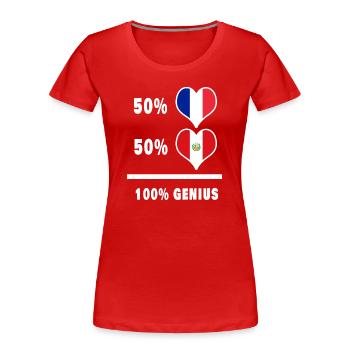 Pérou et France 100% génial Drapeaux - T-shirt bio Premium Femme - rouge - Devant - Mia (176cm)