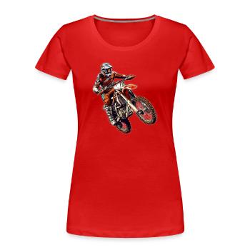 Motocross Fahrer Offroad Action - Frauen Premium Bio T-Shirt - Rot - Vorne - Mia (176cm)