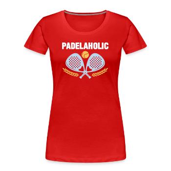 Padel Tennis Padelaholic - T-shirt bio Premium Femme - rouge - Devant - Mia (176cm)