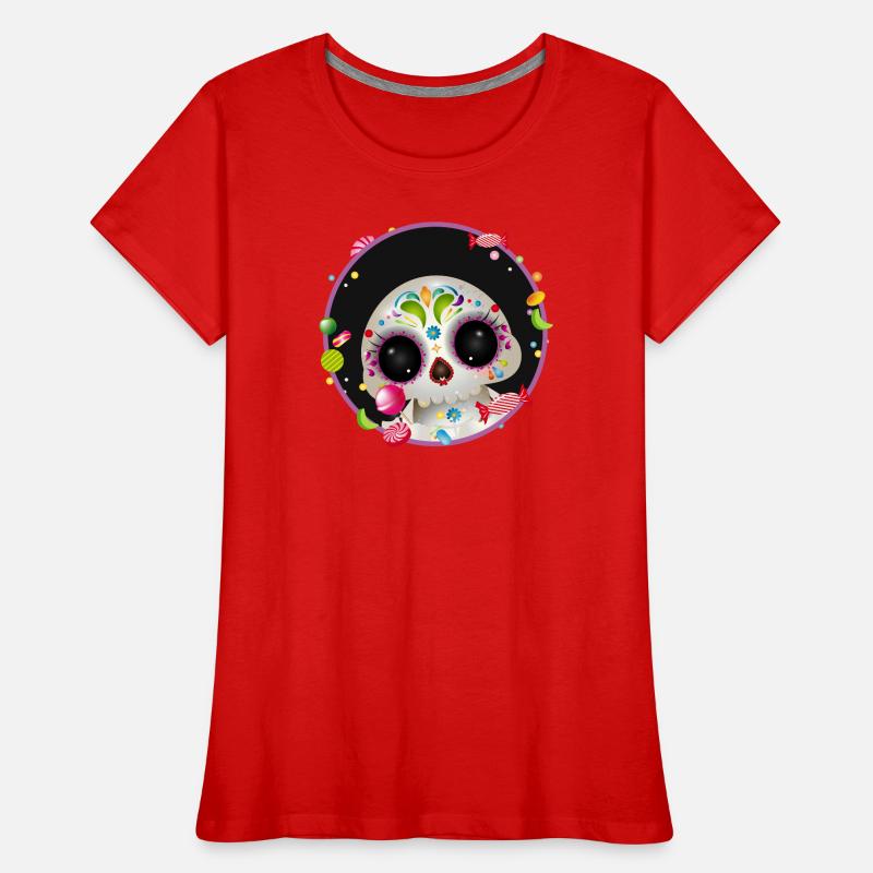 Cute Sugar Skull in candy frame Women's Premium Organic T-Shirt