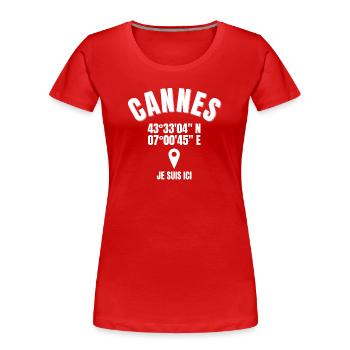 Cannes, côte d Azure, la Croisette - T-shirt bio Premium Femme - rouge - Devant - Mia (176cm)