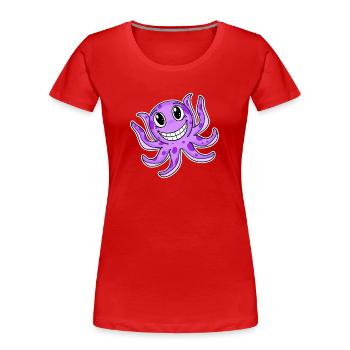 Krake Tintenfisch - Frauen Premium Bio T-Shirt - Rot - Vorne - Mia (176cm)