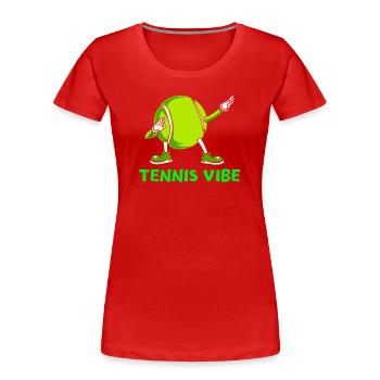 tennis, balle de tennis, fan de tennis - T-shirt bio Premium Femme - rouge - Devant - Mia (176cm)