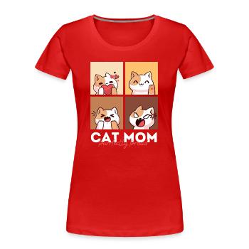 Maman chatte Purfffectly fière - T-shirt bio Premium Femme - rouge - Devant - Mia (176cm)