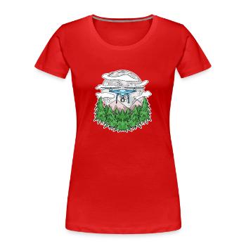 Drohne - Frauen Premium Bio T-Shirt - Rot - Vorne - Mia (176cm)