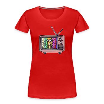 TV Night Streaming Theater Movies Television - Women's Premium Organic T-Shirt - red - Front - Mia (176cm)