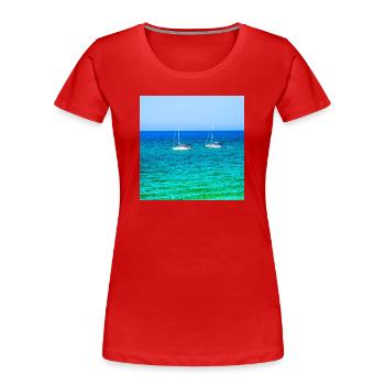 Summer Sailing - Frauen Premium Bio T-Shirt - Rot - Vorne - Mia (176cm)