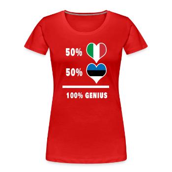 Estonie et Italie 100% drapeaux fantastiques - T-shirt bio Premium Femme - rouge - Devant - Mia (176cm)