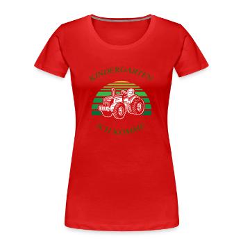 Kindergarten ich komme 3 - Frauen Premium Bio T-Shirt - Rot - Vorne - Mia (176cm)