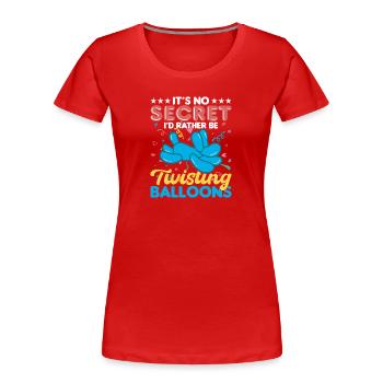 Balloon Twisting Design - Women's Premium Organic T-Shirt - red - Front - Mia (176cm)