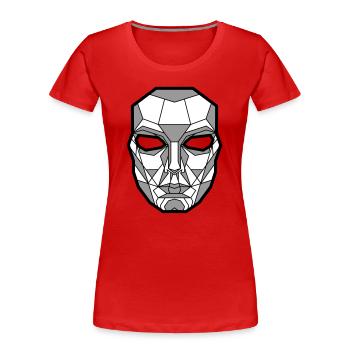 Geometrische Skelettmaske - Frauen Premium Bio T-Shirt - Rot - Vorne - Mia (176cm)