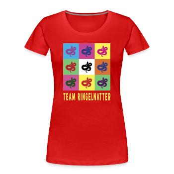 Team grass snake - Women's Premium Organic T-Shirt - red - Front - Mia (176cm)