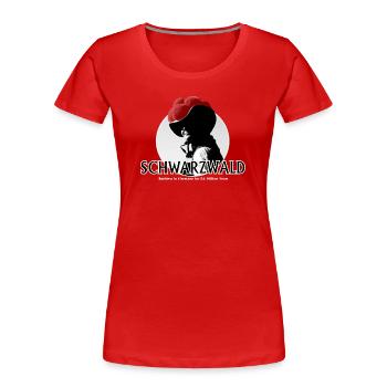 Schwarzwald Retro Silhouette - Frauen Premium Bio T-Shirt - Rot - Vorne - Mia (176cm)