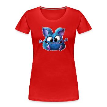 let yourself be hugged.... Cuddly Monster - Women's Premium Organic T-Shirt - red - Front - Mia (176cm)