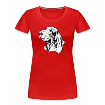 Bracco Italiano Portrait - Women's Premium Organic T-Shirt - red - Front - Mia (176cm)